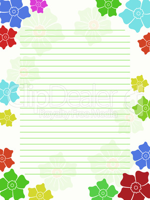 Notepad empty blank with floral frame