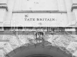 Black and white Tate Britain in London