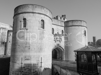 Black and white Tower of London