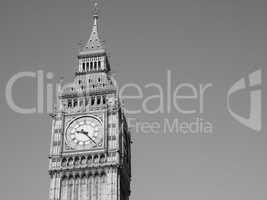 Black and white Big Ben in London