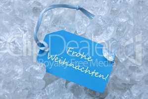 Label Ice Frohe Weihnachten Mean Merry Christmas
