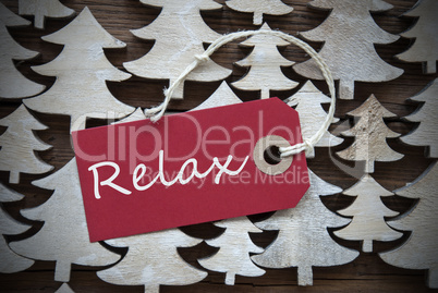 Red Christmas Label With Relax