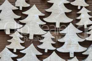 Macro Of Christmas Trees On Wooden Background