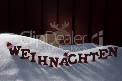 Weihnachten Means Christmas Snow Mosse Santa Hat