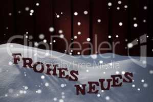 Frohes Neues Means Happy New Year With Snowflakes