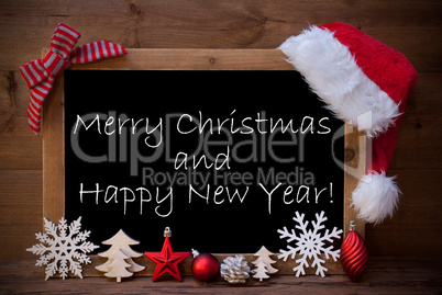Brown Blackboard Santa Hat Merry Christmas And Happy New Year