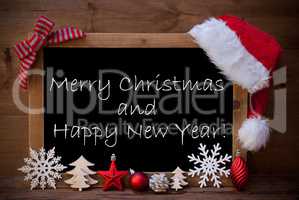 Brown Blackboard Santa Hat Merry Christmas And Happy New Year