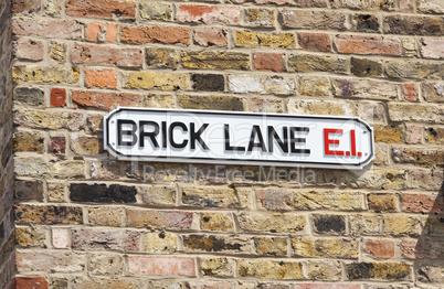 Brick Lane Street Sign, London, England