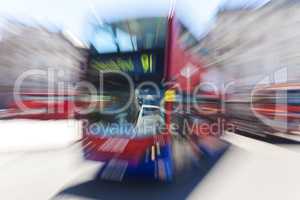 Motion Blurred Red London Bus