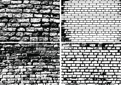 Set of Abstract Grunge Brick Wall