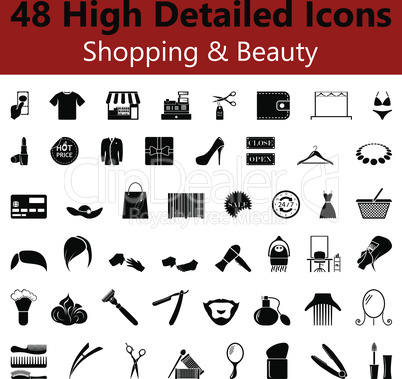 Shopping and Beauty Smooth Icons