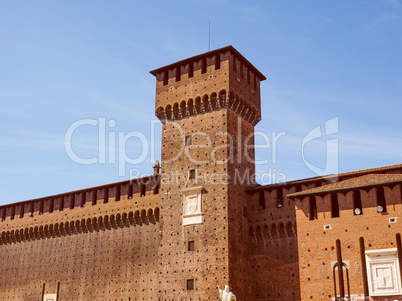 Retro look Castello Sforzesco Milan