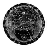 Astronomical Clock In Grunge Style
