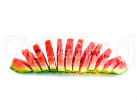 Isolated arranged watermelon slices