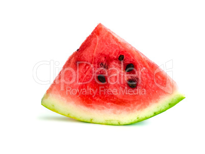 Isolated watermelon slice, cutout quarter