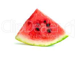 Isolated watermelon slice, cutout quarter