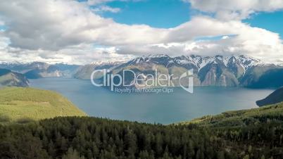 Beautiful Nature Norway. Flying over the Sognefjorden.