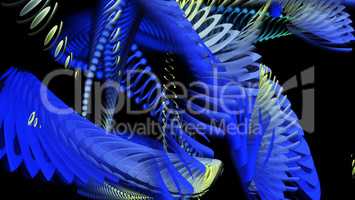 Digital Illustration of swirling blue Shapes