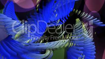 Digital Illustration of swirling blue Shapes