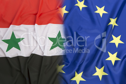 Syria flag vs. European Union flag