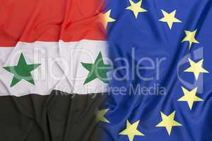 Syria flag vs. European Union flag
