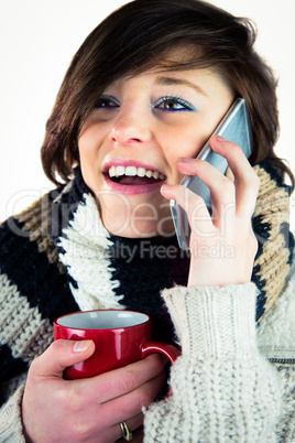 Cute woman using her smartphone