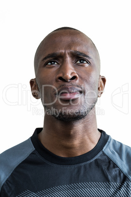 Close-up of thoughtful athlete