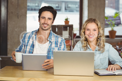 Business people posing while working