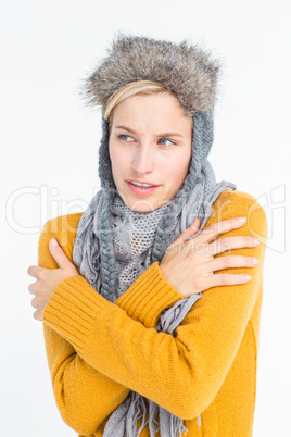 Attractive blonde wearing a warm hat