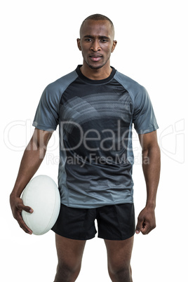 Portrait of confident rugby player