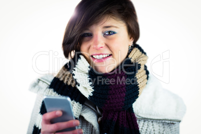 Cute woman using her smartphone