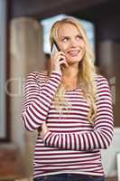 Businesswoman talking over phone