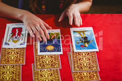 Fortune teller using tarot cards