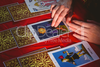 Fortune teller using tarot cards