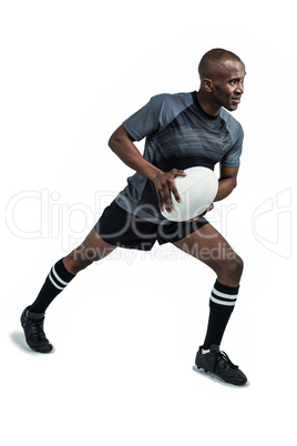 Athlete taking position to throw rugby ball