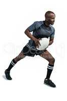 Athlete taking position to throw rugby ball