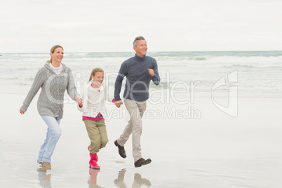 Family casually walking together