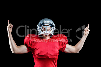 American football player cheering