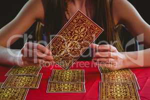 Fortune teller using tarot cards