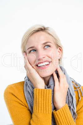 Smiling woman wearing a scarf