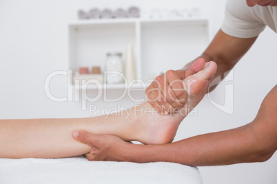 Woman having foot massage