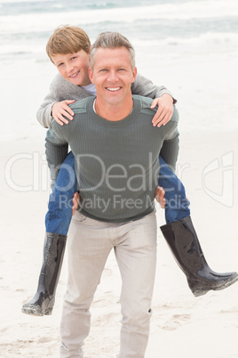 Young boy with his father