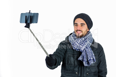 Bearded man taking a selfie