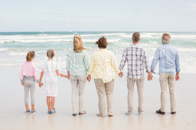 Multi generation family standing beside one another