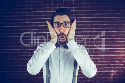 Portrait of shocked hipster Portrait of shocked hipster