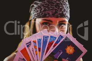 Fortune teller using tarot cards