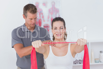 Doctor examining his patient back