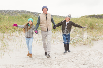 Father and his kids enjoying a day out