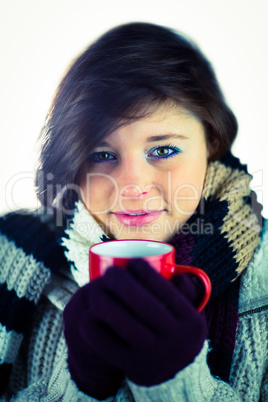 Attractive woman taking a drink