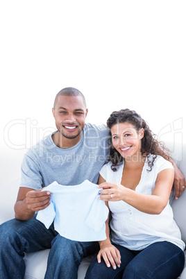 Portrait of young couple with clothing